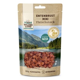 WILDES LAND Entenbrust MINI - filet z piersi kaczki MINI kosteczki - przysmaki mięsne dla psa i kota 70g