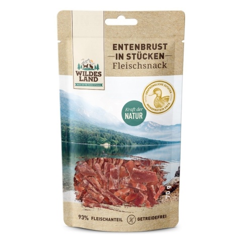 WILDES LAND Entenbrust in Stücken - filet z piersi kaczki w kawałkach - przysmaki mięsne dla psa i kota 70g WILDES LAND Entenbrust in Stücken - filet z piersi kaczki w kawałkach - przysmaki mięsne dla psa i kota 70g