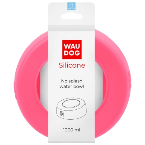 Collar Waudog Miska niewysypka dla psa Silicone 1l -różowa