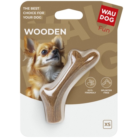 Zabawka do gryzienia dla psa WAUDOG Fun Wooden Róg – drewniany gryzak XS