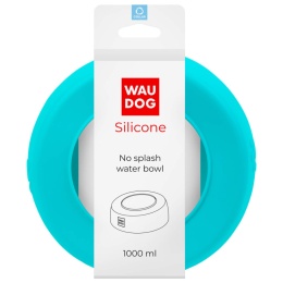 Collar Waudog Miska niewysypka dla psa Silicone 1l -niebieska