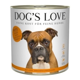 DOG'S LOVE Pute -indyk z jabłkami, cukinią i olejem z orzechów włoskich 800g