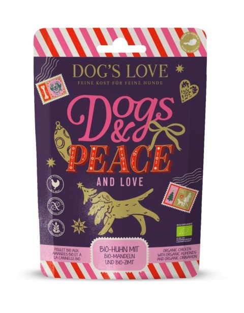 DOG'S LOVE Dogs Peace and Love – ekologiczne przysmaki dla psów 150g DOG'S LOVE Dogs Peace and Love – ekologiczne przysmaki dla psów 150g