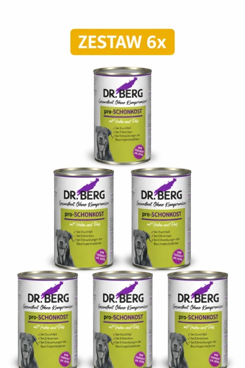 Dr. BERG Pro-SCHONKOST jelita, żołądek, trzustka - karma dla psa 6 x 400g