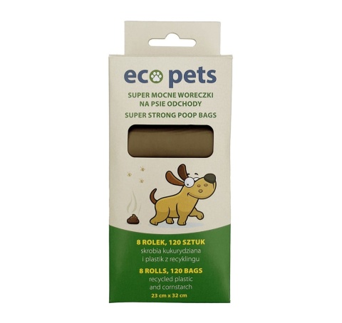 Eco Pets Ekologiczne worki na odchody 120 szt (8 x 15 szt) Eco Pets Ekologiczne worki na odchody 120 szt (8 x 15 szt)