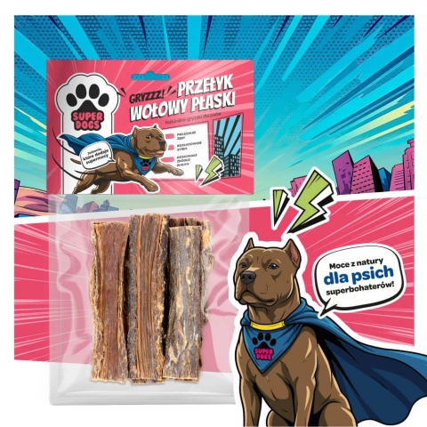 SUPERDOGS PRZEŁYK WOŁOWY PŁASKI przysmak dla psa 100g