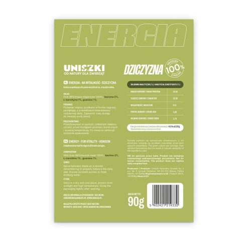 Uniszki Functional Energia na witalność – Dziczyzna 90g
