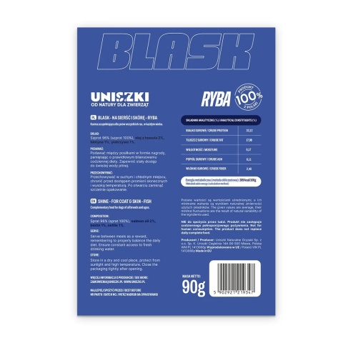 Uniszki Functional BLASK przysmaki na skórę i sierść - ryba 90g