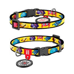 WAUDOG Nylon Obroża dla kota z zawieszką QR 20-30 cm Futrzane potwory