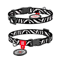 WAUDOG Nylon Obroża dla kota z zawieszką QR 20-30 cm ZEBRA