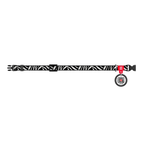 WAUDOG Nylon Obroża dla kota z zawieszką QR 20-30 cm ZEBRA WAUDOG Nylon Obroża dla kota z zawieszką QR 20-30 cm ZEBRA