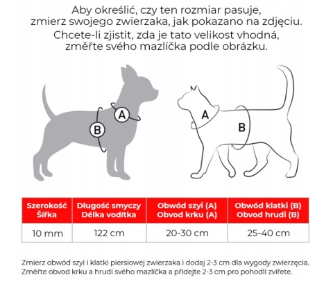 WAUDOG Nylon Szelki ze smyczą dla kota z zawieszką QR Etno Niebieski