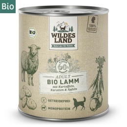 WILDES LAND DOG BIO Lamm – bio jagnięcina z marchewką i jabłkami 800g
