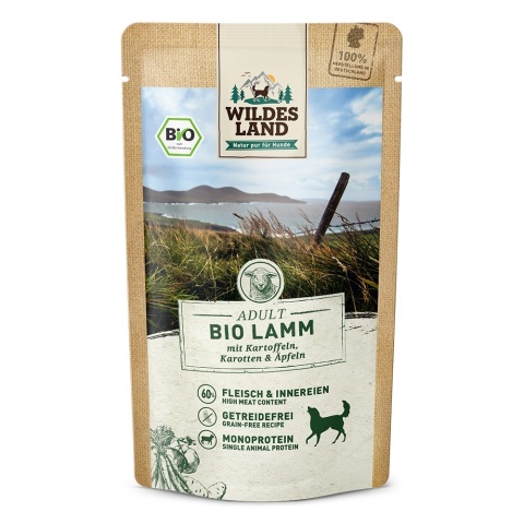 WILDES LAND DOG BIO Lamm – bio jagnięcina z marchewką i jabłkami 125g