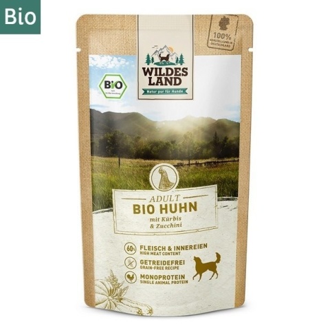 WILDES LAND DOG Bio Huhn - bio kurczak z dynią i cukinią 125g