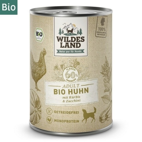 WILDES LAND DOG Bio Huhn - bio kurczak z dynią i cukinią 400g
