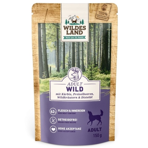 WILDES LAND DOG Classic Wild - dziczyzna z dynią, żurawiną i ziołami 150g