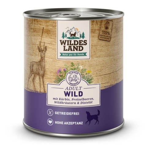 WILDES LAND DOG Classic Wild - dziczyzna z dynią, żurawiną i ziołami 800g