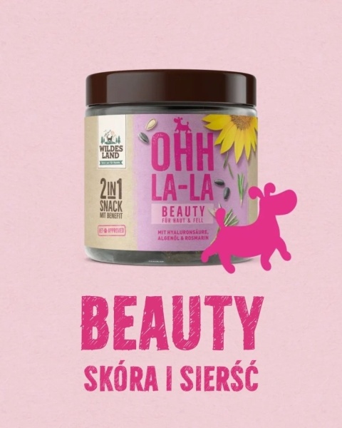WILDES LAND DOG Snack 2w1 Beauty - przysmaki na sierść i skórę dla psa 300g