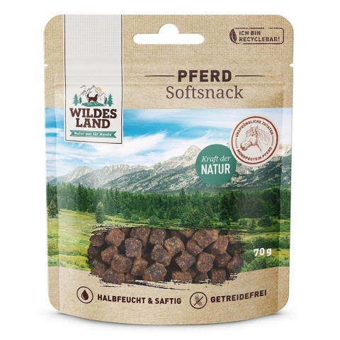 WILDES LAND DOG Softsnack Pferd - konina przysmaki półwilgotne 70g