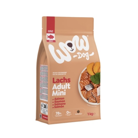 WOW DOG MINI Lachs - z łososiem, szpinakiem i batatami dla psów małych ras 1kg