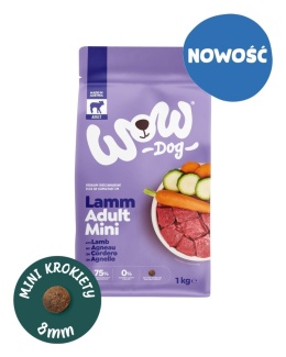 WOW DOG MINI Lamm - z jagnięciną, batatami i cukinią dla psów małych ras 1kg