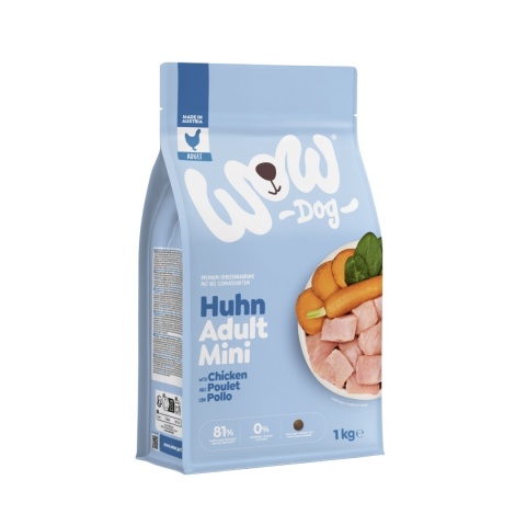 WOW DOG MINI Huhn - kurczak ze szpinakiem i żurawiną dla psów małych ras 1kg