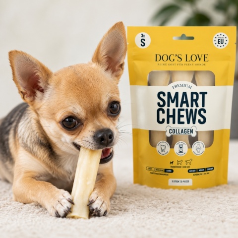 DOG'S LOVE Smart Chew Collagen Small 3 x 15 g – gryzaki kolagenowe dla małych psów