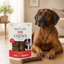 DOG’S LOVE Pure Chews Rind – naturalne gryzaki wołowe dla psa 4 × 28 g