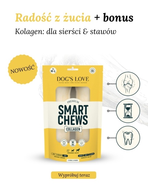 DOG'S LOVE Smart Chew Collagen Small 3 x 15 g – gryzaki kolagenowe dla małych psów