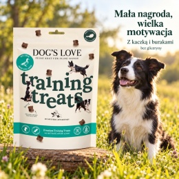 DOG'S LOVE Training Treats Ente 150 g – miękkie przysmaki treningowe z kaczką i burakami, bez gliceryny