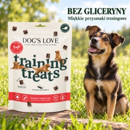 DOG'S LOVE Training Treats Rind 150 g – miękkie przysmaki treningowe bez gliceryny, wołowina z cukinią