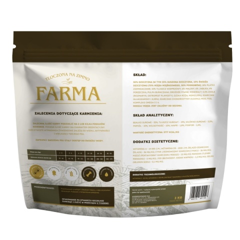FARMA Dziczyzna – karma tłoczona na zimno dla psa 2 kg