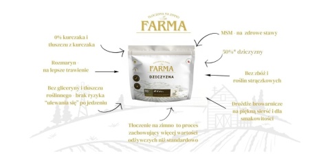 FARMA Dziczyzna – karma tłoczona na zimno dla psa 2 kg