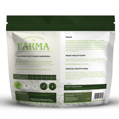 FARMA Jagnięcina 2 kg – karma tłoczona na zimno dla psa
