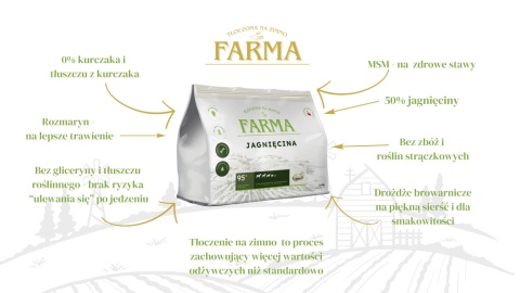 FARMA Jagnięcina 2 kg – karma tłoczona na zimno dla psa