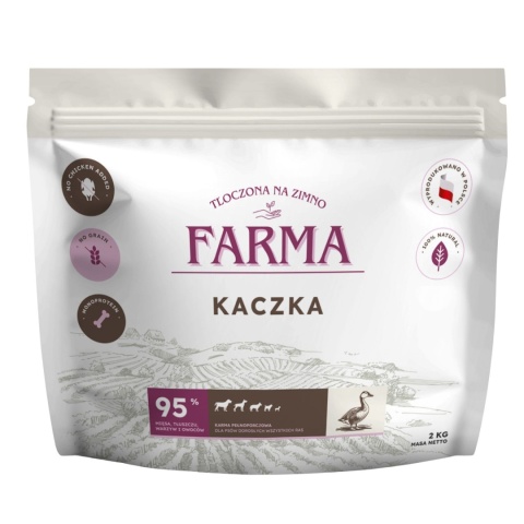 FARMA Kaczka 2 kg – karma tłoczona na zimno dla psa