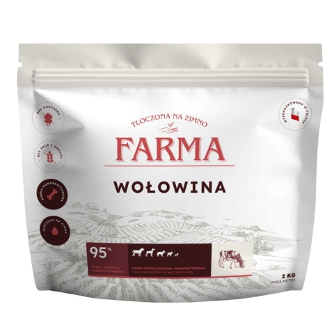 FARMA Wołowina 2 kg – karma tłoczona na zimno dla psa