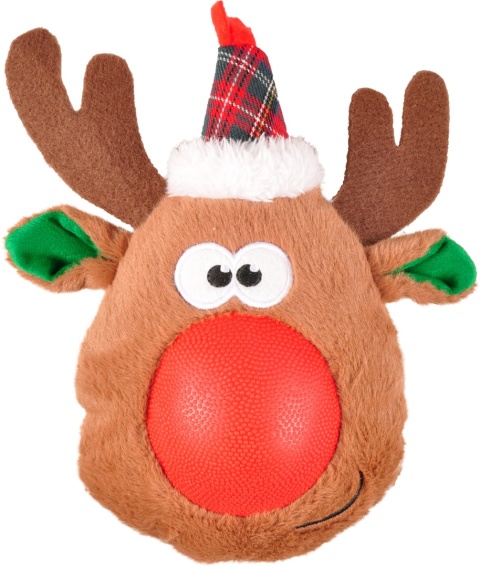 Flamingo Drew – świąteczna zabawka dla psa z gumowym noskiem i piszczałką, mix wzorów