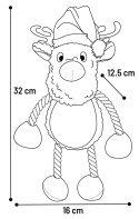 Flamingo Krola Renifer z liną 32 cm – świąteczna zabawka dla psa z piszczałką