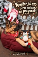 Flamingo Vicente Renifer z liną 35 cm – świąteczna zabawka pluszowa dla psa z piszczałką