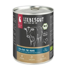 LIEBESGUT DOG Bio Rind wołowina z cukinią i ryżem 800 g mokra karma BIO dla dorosłych psów