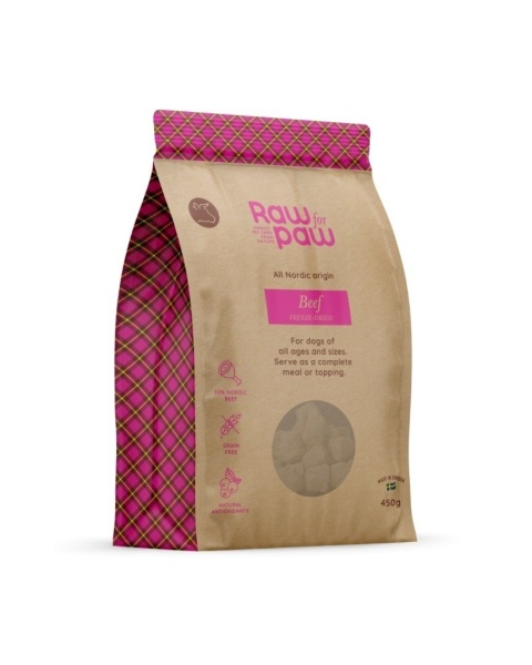 RAW for PAW Freeze Dried Food Beef 450 g – pełnoporcjowa liofilizowana karma dla psa z wołowiną