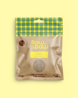 RAW for PAW WILD Deer 45 g – jeleń, liofilizowane przysmaki dla psa i kota