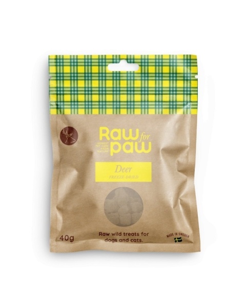 RAW for PAW WILD Deer 45 g – jeleń, liofilizowane przysmaki dla psa i kota