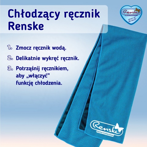RENSKE Cool Towel – ręcznik chłodzący dla psa 60 × 60 cm, niebieski