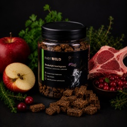 Smakołyki treningowe 400g JAGNIĘCINA Z ŻURAWINĄ I JABŁKIEM NutriWild