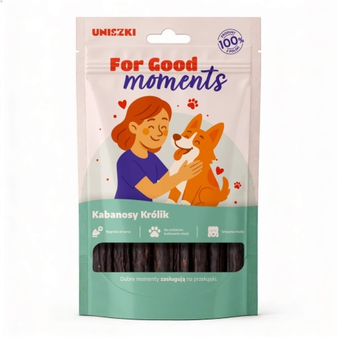 UNISZKI For Good Moments Królik 70 g – mięsne kabanosy dla psa