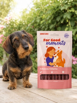 UNISZKI For Good Moments Cielęcina 70 g – mięsne kabanosy dla psa