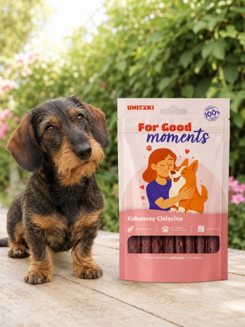 UNISZKI For Good Moments Cielęcina 70 g – mięsne kabanosy dla psa